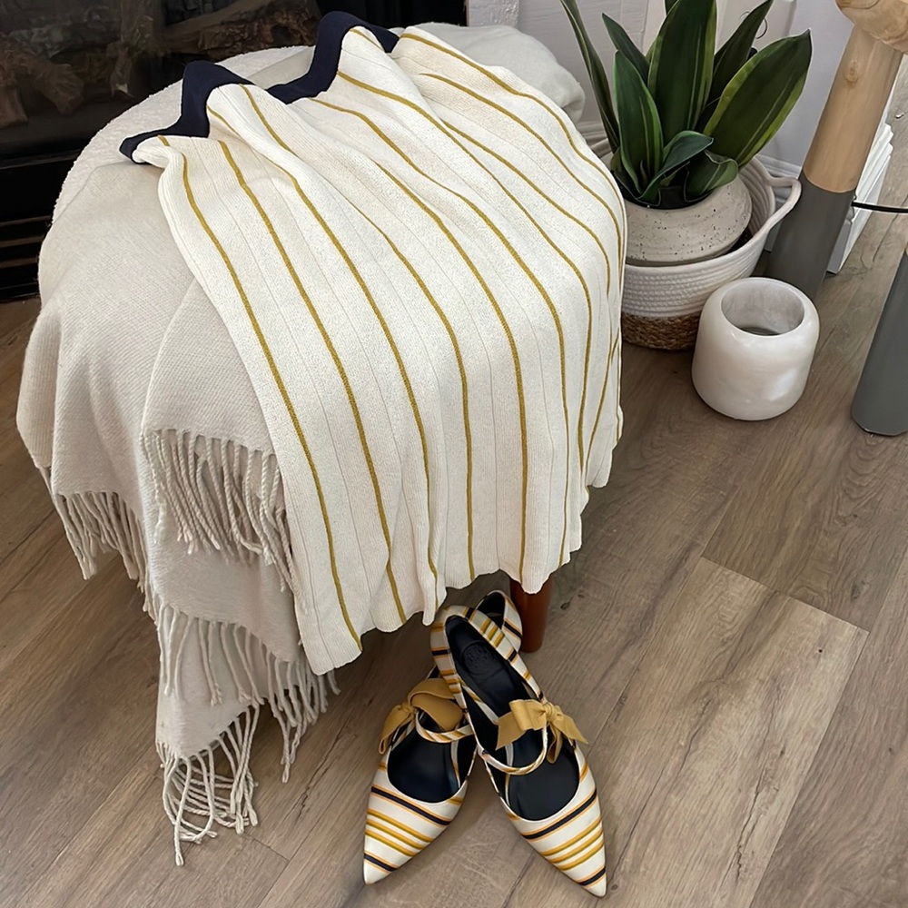 Tory Burch lurex stripe skirt